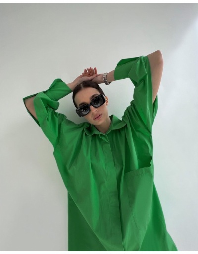 Replica  Summer Pure Color Turndown Collar Women's Casual Blouse Long Sleeve Turndown Collar #794100 $28.65 USD for Wholesale