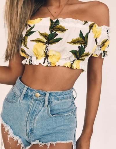 Women Sexy Off Shoulder Short Sleeve Cropped Tops Short Sleeve Boat Neck #794108 $11.70 USD, Wholesale Fashion Blouses