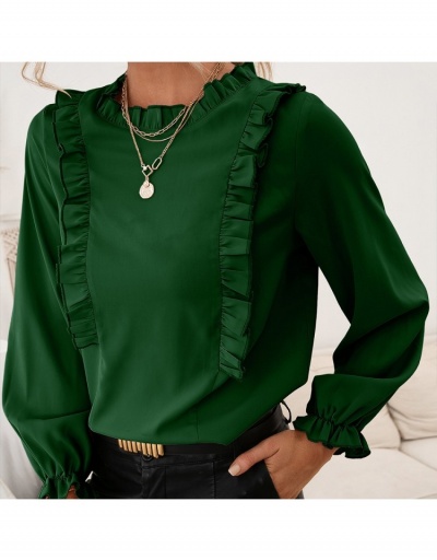 Pure Color Stringy Selvedge Long Sleeve Blouses Long Sleeve Crew Neck #794118 $24.57 USD, Wholesale Fashion Blouses