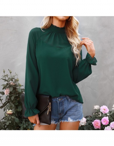  Women's Chiffon Solid Color Long Sleeve Blouse Long Sleeve Mock Neck #794119 $23.85 USD, Wholesale Fashion Blouses