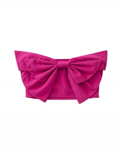 Replica Sexy Pure Color Bow Women's Short Blouse Sleeveless Boat Neck #794122 $29.28 USD for Wholesale