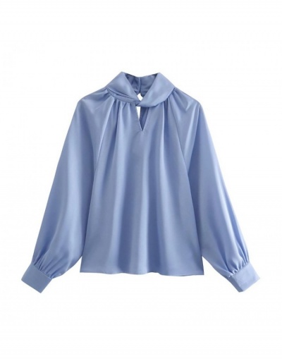 Replica Summer Fashion Lantern Long Sleeve Blouses  Long Sleeve Crew Neck #794139 $26.53 USD for Wholesale