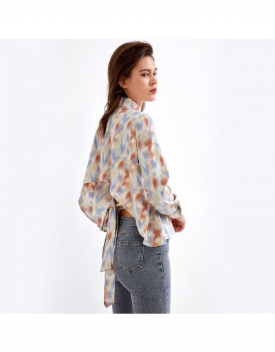 Replica  Spring Tie Dyed Turndown Collar Blouse For Women Long Sleeve Turndown Collar #794155 $28.58 USD for Wholesale