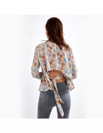 Replica  Spring Tie Dyed Turndown Collar Blouse For Women Long Sleeve Turndown Collar #794155 $28.58 USD for Wholesale