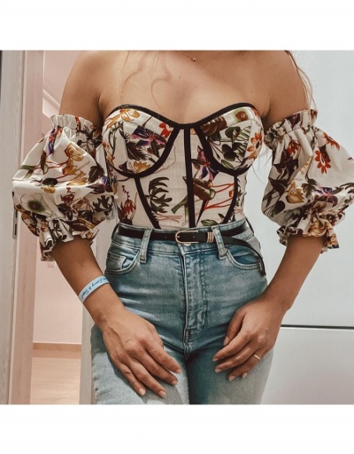 Replica  Summer Sexy Lantern Sleeve Backless Slim Women's Shirt Short Sleeve Boat Neck #794200 $22.10 USD for Wholesale