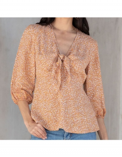  Casual New Trend Printing Women's Top Three Quarter Sleeve V Neck #794216 $22.52 USD, Wholesale Fashion Blouses