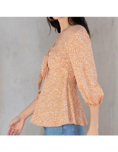 Replica  Casual New Trend Printing Women's Top Three Quarter Sleeve V Neck #794216 $22.52 USD for Wholesale