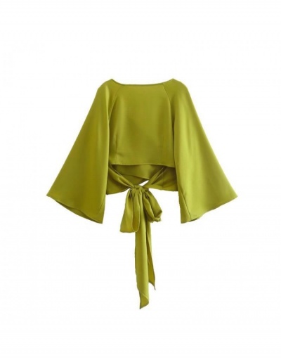 Replica V-Neck Satin Bow Silk Long Sleeve Shirt Long Sleeve V Neck #794243 $28.73 USD for Wholesale