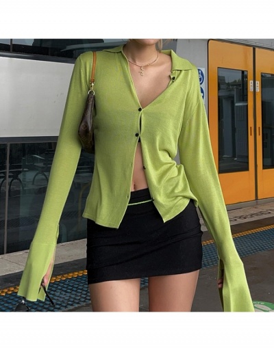 Replica  2022 Pure Color Single Breasted Long Sleeve Blouse Long Sleeve Turndown Collar #794276 $20.48 USD for Wholesale