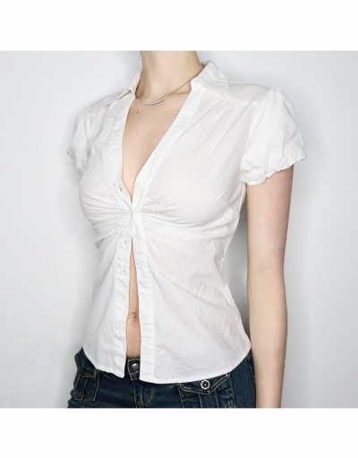 Replica Sexy Solid Hottie Short Sleeve Shirts  Short Sleeve V Neck #794287 $22.70 USD for Wholesale