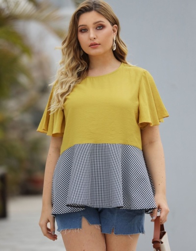 Replica Plus Size  Loose Short Sleeve Top Short Sleeve Crew Neck #794325 $21.97 USD for Wholesale