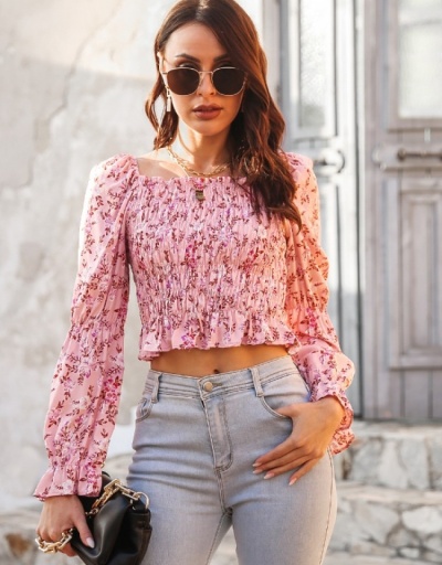 Women Sexy Long Sleeve Ruffled Tops Long Sleeve Square Neck #794328 $20.83 USD, Wholesale Fashion Blouses