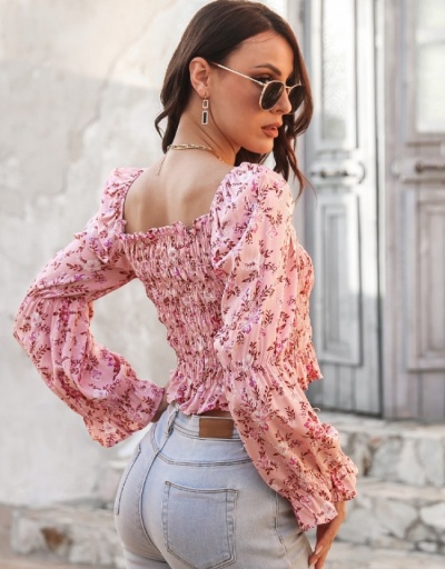 Replica Women Sexy Long Sleeve Ruffled Tops Long Sleeve Square Neck #794328 $20.83 USD for Wholesale