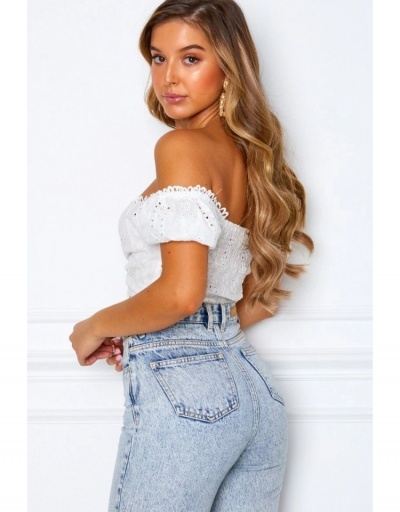 Replica Women Sexy Drawstring Off Shoulder Cropped Tops Short Sleeve V Neck #794337 $22.25 USD for Wholesale