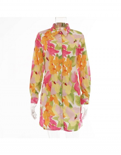 Replica  Temperament Commuter Printing Long Sleeve Shirt Long Sleeve Lapel,Stand Collar #794343 $30.94 USD for Wholesale