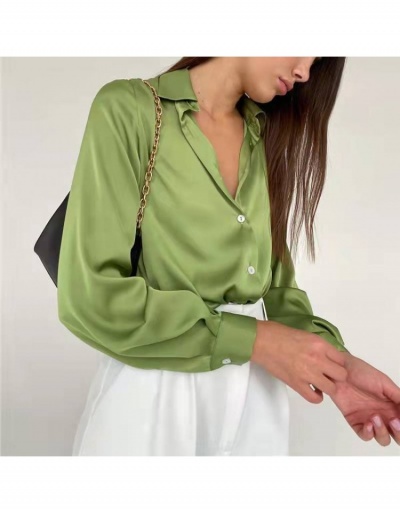 Fashion Solid Long Sleeve Drape Satin Blouses Long Sleeve V Neck #794350 $20.33 USD, Wholesale Fashion Blouses