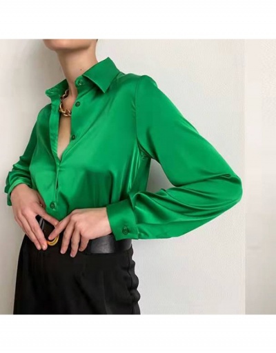 Replica Fashion Solid Long Sleeve Drape Satin Blouses Long Sleeve V Neck #794350 $20.33 USD for Wholesale