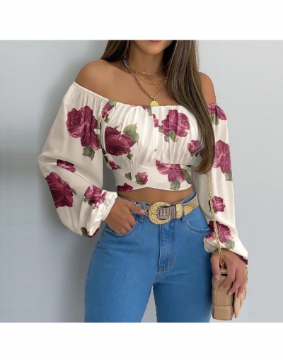 Replica Fashion Printing Pleated Women's Blouse Long Sleeve Boat Neck #794357 $19.50 USD for Wholesale