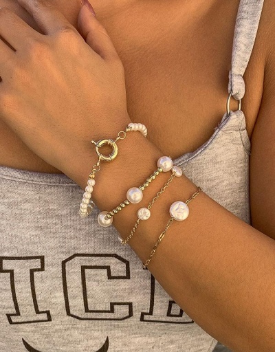 Adorable Faux-Pearl Hollow Out Bracelet Set #794361 $7.18 USD, Wholesale Fashion Bracelet