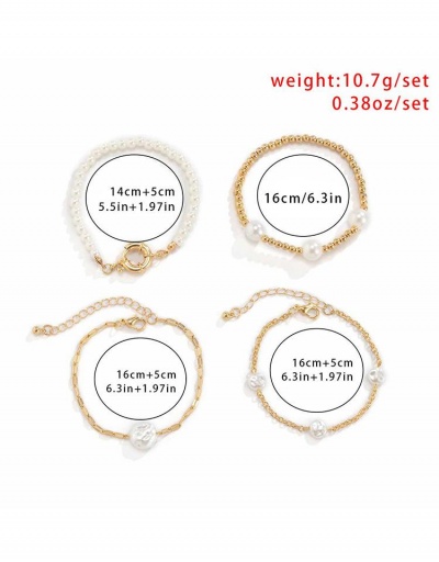 Replica Adorable Faux-Pearl Hollow Out Bracelet Set #794361 $7.18 USD for Wholesale