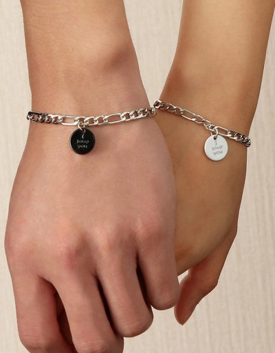 Simple Round Letter Chain Couple Bracelets #794365 $7.67 USD, Wholesale Fashion Bracelet