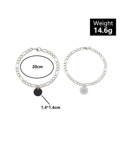 Replica Simple Round Letter Chain Couple Bracelets #794365 $7.67 USD for Wholesale