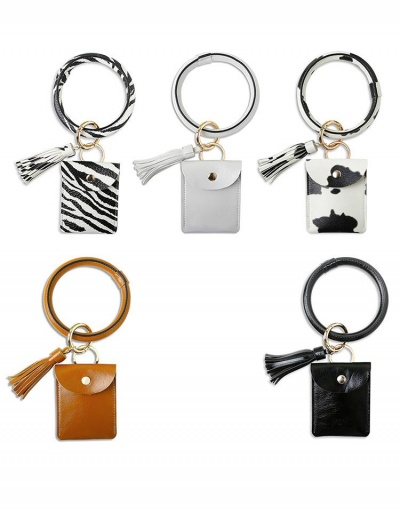 Simple Zebra Print Solid Tassel Bracelet Key Chain #794368 $10.78 USD, Wholesale Fashion Bracelet