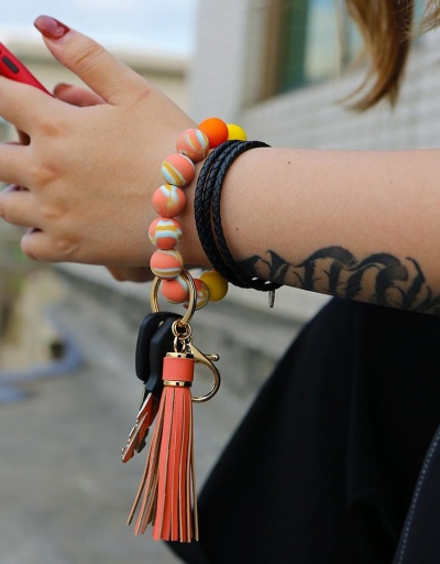 Replica Colorful Silicone Bead Tassel Bracelet Key Chain #794370 $10.73 USD for Wholesale