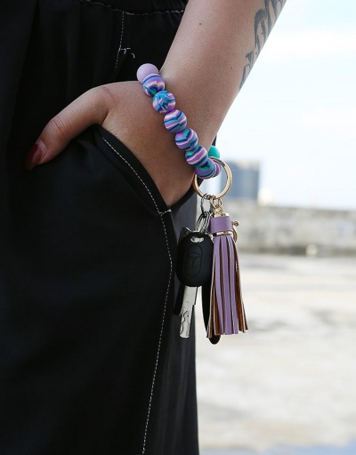 Replica Colorful Silicone Bead Tassel Bracelet Key Chain #794370 $10.73 USD for Wholesale