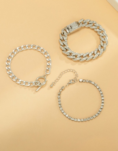 Replica Trendy Rhinestone Hip Hop Hollow Out Bracelet Set #794372 $9.48 USD for Wholesale