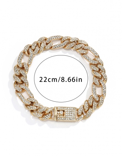 Replica Punk Rhinestone Hollow Out Easy Matching Bracelet #794375 $20.02 USD for Wholesale