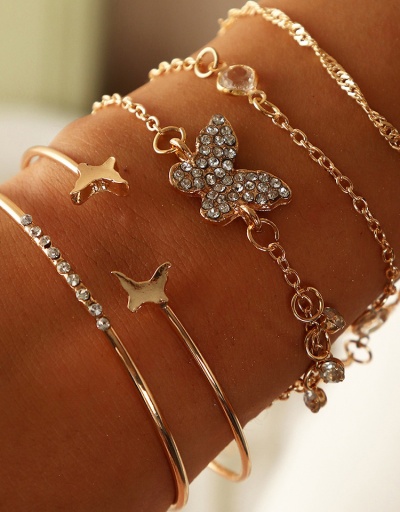 Popular Butterfly Rhinestone Open Bracelet Set #794380 $8.40 USD, Wholesale Fashion Bracelet