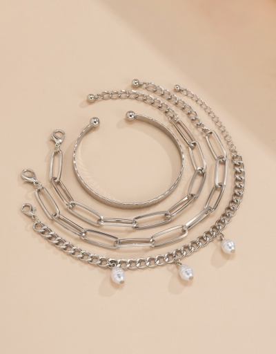 Replica Versatile Faux-Pearl Diamond Hollow Out Bracelet Set #794384 $6.58 USD for Wholesale