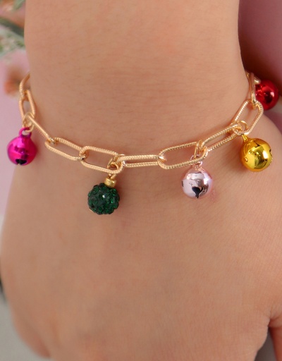 Festive Bell Hollow Out Christmas Bracelet #794386 $6.45 USD, Wholesale Fashion Bracelet