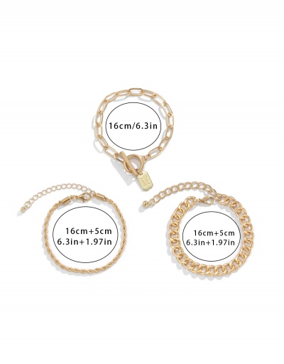 Replica Geometry Punk Solid Twist Hollow Out Bracelet Set #794405 $6.10 USD for Wholesale