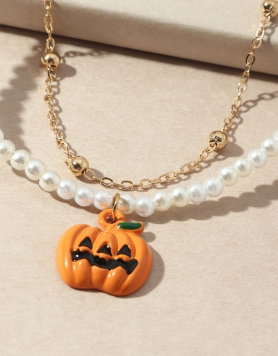 Replica Halloween Pumpkin Faux-Pearl Double Layer Bracelet #794409 $7.36 USD for Wholesale