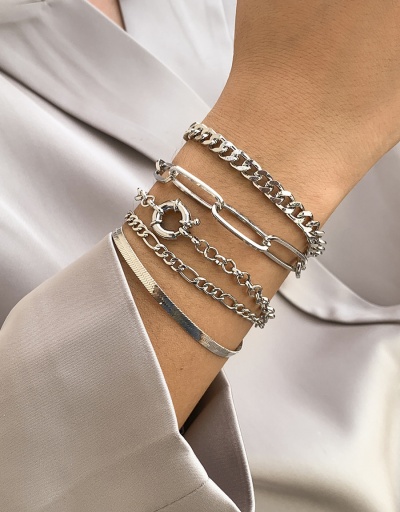 Replica Simple Solid Chain 5 Piece Bracelet Set #794410 $7.54 USD for Wholesale