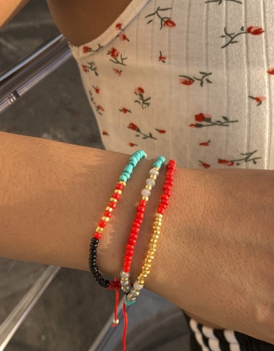 National Style Contrast Color Beaded Bracelet Set #794413 $5.18 USD, Wholesale Fashion Bracelet