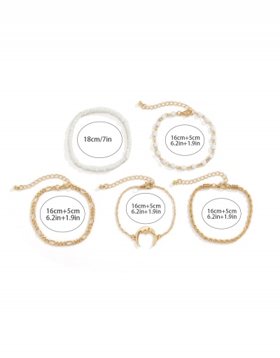 Replica Adorable Moon Chain Four Piece Bracelet Set #794415 $7.73 USD for Wholesale