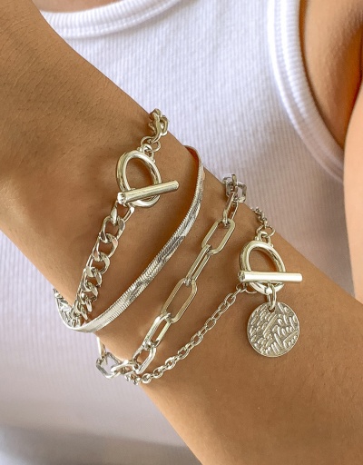 Replica Chain Hollow Out Hip Hop Multiple Bracelet Set #794418 $6.58 USD for Wholesale