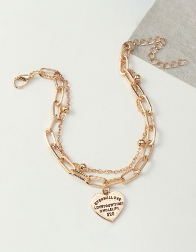 Replica Hip Hop Letter Heart Two Piece Bracelet Set #794419 $7.13 USD for Wholesale