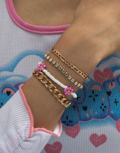 Countryside Flower Chain Four Piece Bracelet Set #794422 $7.48 USD, Wholesale Fashion Bracelet