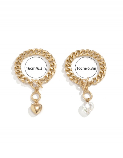 Replica Particular Hollow Out Heart OT Buckle Bracelet Set #794423 $6.33 USD for Wholesale