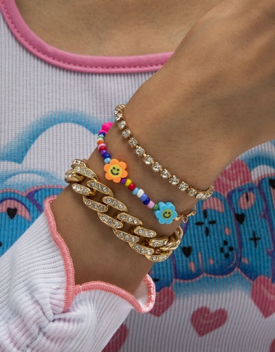 Replica Beach Colorful Beads Smile Rhinestone Bracelet Set #794427 $8.40 USD for Wholesale