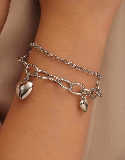 Modern Solid Glossy Heart Hollow Out Bracelet #794430 $7.98 USD, Wholesale Fashion Bracelet