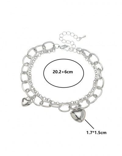 Replica Modern Solid Glossy Heart Hollow Out Bracelet #794430 $7.98 USD for Wholesale