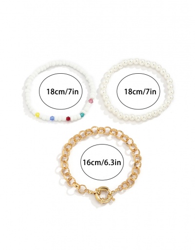 Replica Trendy Faux-Pearl Beaded Geometry Bracelet Set #794432 $5.94 USD for Wholesale