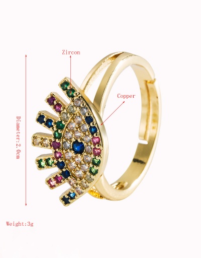 Replica Lip Eyes Shape Inlay Zircon Index Finger Ring #794442 $7.40 USD for Wholesale