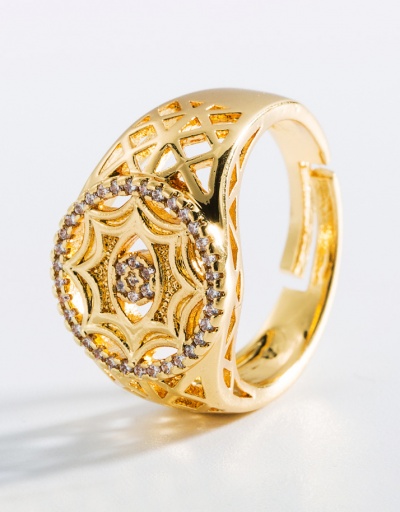 Replica Hyperbole Vintage Geometry Inlay Zircon Ring #794443 $7.43 USD for Wholesale