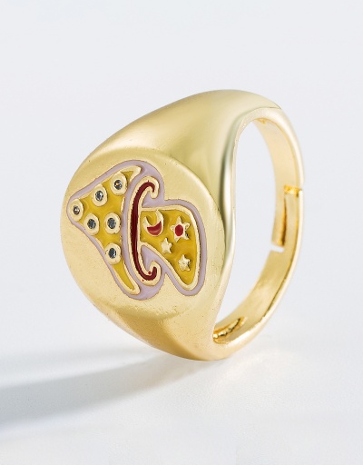 Replica Hip Hop Colourful Drop Oil Geometry Ring For Unisex #794447 $7.83 USD for Wholesale